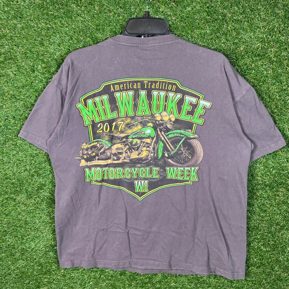 Keya USA Milwaukee Motorcycle‎ Week 2017 Graphic T Shirt Gray Size L - Picture 3 of 5